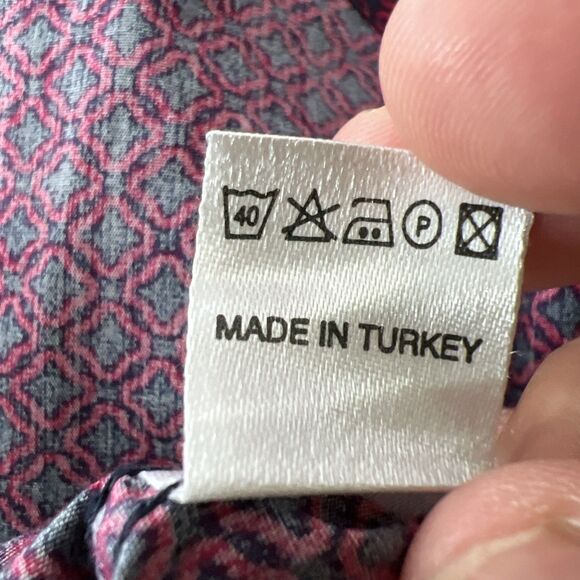 A21 Button Down Shirt Men Large Grey Pink Long Sleeve Graphic Cotton Casual - Picture 5 of 13